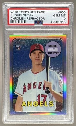 Shohei Ohtani 2018 Topps Heritage Chrome #THC-600 Refractor RC 303/569 PSA 10