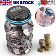 Electronic Digital LCD UK Coin Counter Counting Jar Money Saving Piggy Bank 1.8L