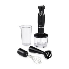 4-in-1 Hand Blender Mixer Chopper Food Processor Stainless Steel Blade Black