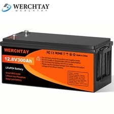 12V 300Ah LiFePO4 Lithium Battery 3840Wh 200A BMS Deep Cycle for RV Solar Marine