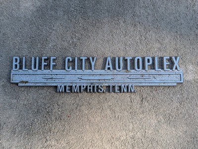 Bluff City Autoplex Vintage Metal Car Dealership Badge Emblem Memphis Tennessee 