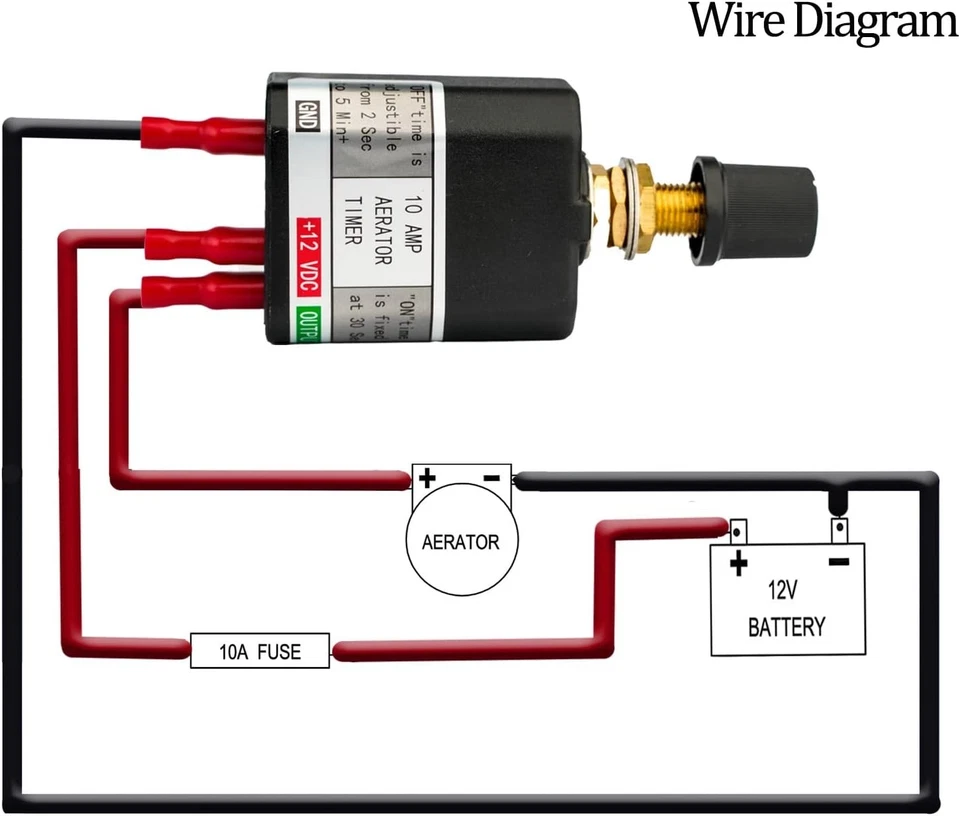 Interruptor temporizador Livewell para aireador de barco temporizador ajustable 12 voltios 10 A Foto 2 de 4