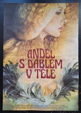 ANDEL SDABLEM V TELE, ORIGINAL A3 CZECH MOVIE POSTER, OLGA POLACKOVA-VYLETALOVA