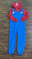 Super Mario Bros Jumpsuit Kids Child L 10-12 Youth Costume Halloween Pajamas
