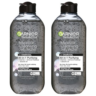New 2 pack Garnier Micellar Cleansing Jelly Water All In 1  Charcoal Purifying