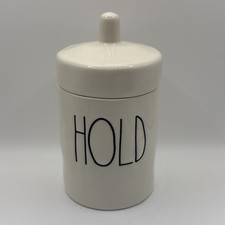 Rae Dunn Artisan Collection by Magenta "HOLD" Small Canister Jar with Lid. Mint