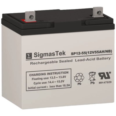 SigmasTek SP12-55 (NB) SLA AGM Rechargeable 12V 55Ah Battery for Yuasa NP55-12