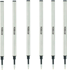 4.37 Inch Rollerball Pen Refills, Roller Ball Fine Point 0.5Mm, Black Ink Refill