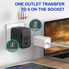 Universal Travel Adapter Converter International Wall Charger AC Power Plug USB
