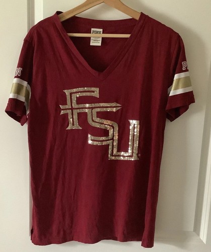 Victoria's Secret Pink Florida State University Bling Tee- Size S Women's