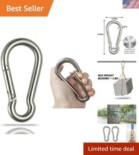 Large Spring Snap Hook Carabiner, 304 Stainless Steel Heavy Duty Carabiners C...
