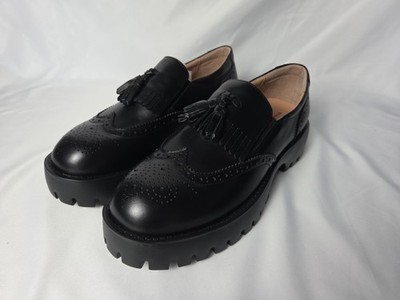 BeauToday Platform Brogue Loafers with Tassel Decor Women s Size 8.5 Black
