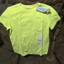 Kid's Short Sleeve T-Shirt W/Pocket - Cat  Jack Yellow XS 4/5 83 