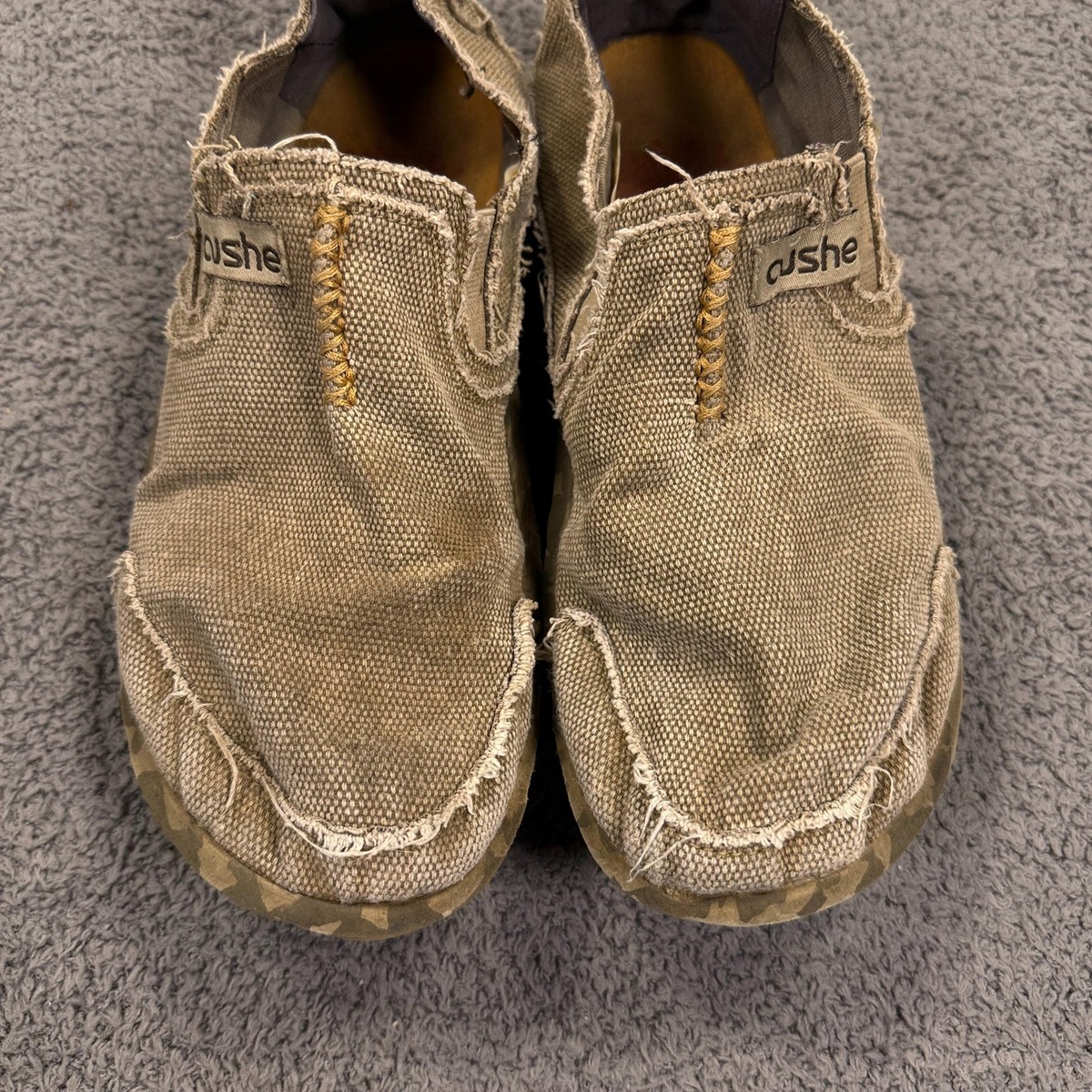Cushe M Slipper Shoes Mens 8 Brown Canvas Slip On Camo Sole 