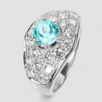 Neon Blue Paraiba Tourmaline 925 Sterling Silver Handmade Fine Jewelry Rings