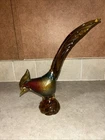 Vtg Murano Glass Art Pheasant Road Runner Italy MCM 14"