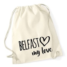 Turnbeutel Belfast my love Geschenkidee Belfast Geschenk Pr&auml;sent Mitbringsel Sou