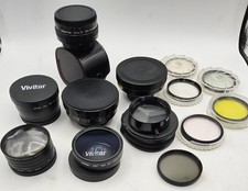 Lot Of 17 Camera Lenses And Filters - Vivitar Hoya Albinar Kalt
