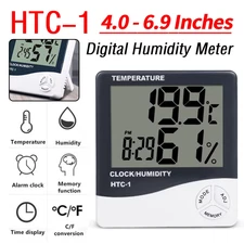 Digital Temperature Gauge LCD Display Weather Station Clock Portable Smart Hygro
