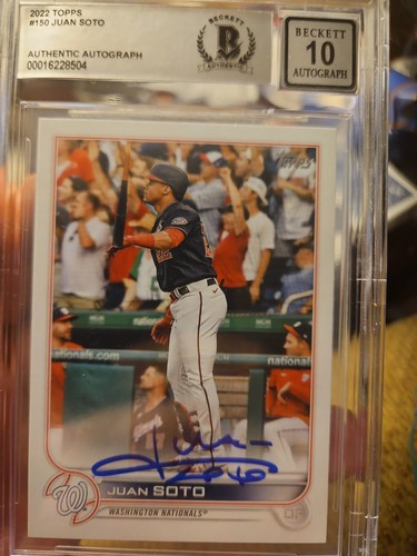 2022 Topps Series 1 - Juan Soto #150 - On Card Auto Beckett 10 Autograph - Picture 1 of 2