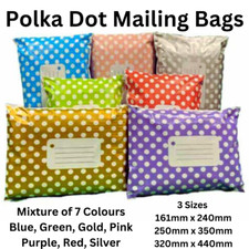 Polka-Dot Mixed Mailing Bag  Pack Of 7 Printed , 3 Sizes Tamper Proof
