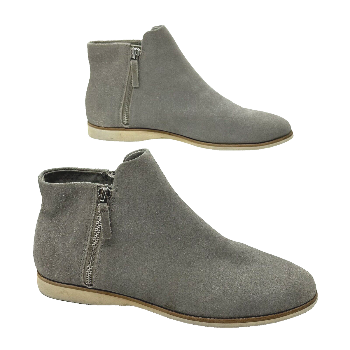 Rollie Women's Side Zip Casual Boots Suede Leather Gray Shoes Size US 10  (EU 41)
