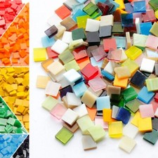 1cm Square Mosaic Tiles Glass Piece Shiny Stained for Handmade Decors DIY Craft