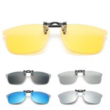 Polarized Clip On Sunglasses Over Prescription Glasses Cool Stylish Flip Up Clip