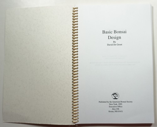 Basic Bonsai Design 1995 De Groot Miniature Trees Guide Instructions Manual - Picture 2 of 7