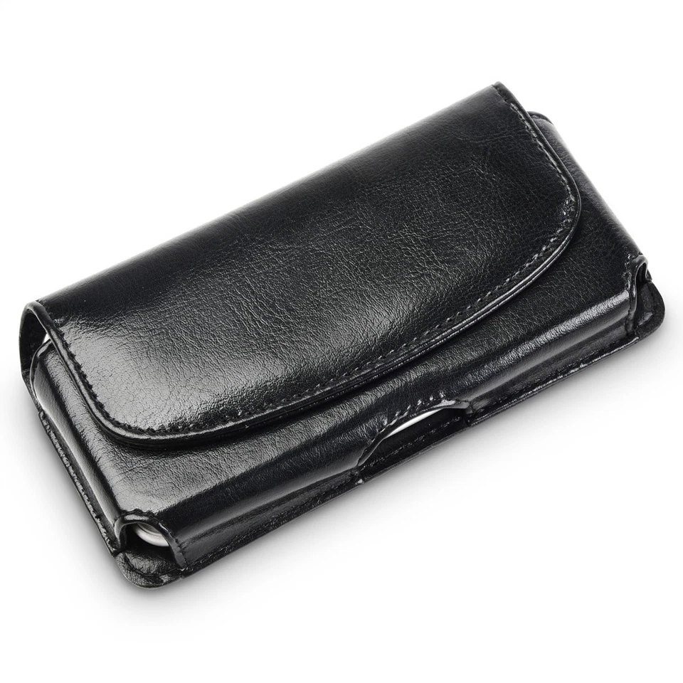 HORIZONTAL REAL LEATHER CASE FOR IPHONE 8 PLUS CARRYING POUCH BELT CLIP HOLSTER - Image 3 of 4