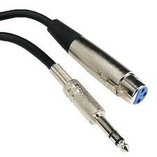 50Ft XLR 3P Female to 1/4" TRS Balanced Audio Microphone Cable