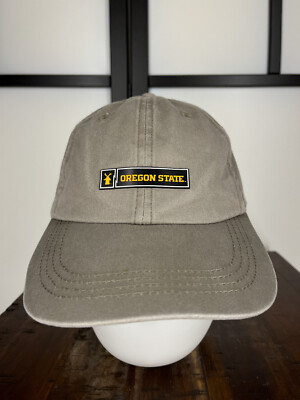 Oregon State Hat Cap Strap Back Adult One Size Gray Beige 100% Cotton Dutch Bros