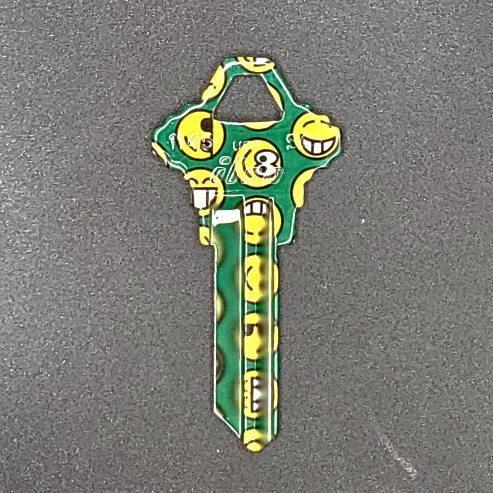 Wackeys House Key blank Green Yellow Smiley Face SC1 68 Wackeys House Key Uncut ...