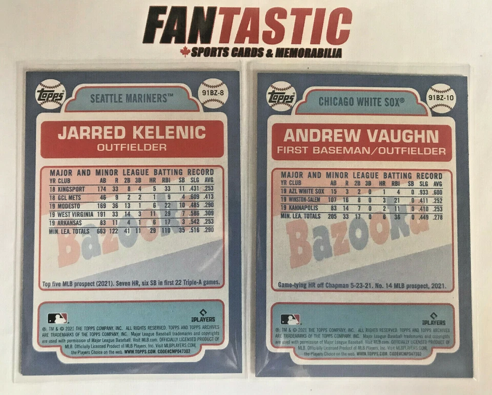 2021 Topps Archives Baseball 1991 Bazooka Shining Stars RC Insert YOU PICK - Image 2 of 2