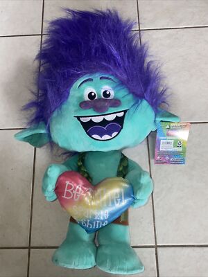 Dream Works Trolls Happy Branch Greeter Jumbo Plush Be Mine Sparkle & Shine 23''