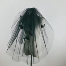 Gothic Black Veil Cos Photo Shoot Bride Simple Retro Travel Butterfly Veil Women