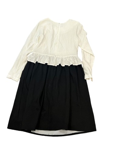 LILI GAUFRETTE GIRL'S DRESS VICTORIAN WHITE BLACK LONG SLEEVE PEPLUM 12 - Picture 8 of 13