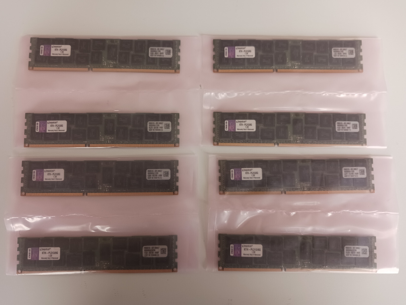 Kingston 8GB Server RAM Memory LOT OF 8 | KTH-PL313/8G | ECC Registered ...