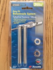 Zenith Easy Fit Balustrade System Cylindrical Tensioner 100mm 3mm Wire Stainless
