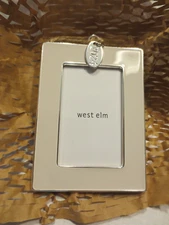 west elm/Pottery Barn 2024 Dated Frame Christmas Ornament IVORY Rectangle nib