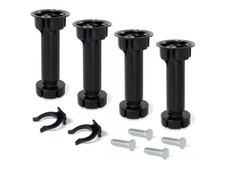 4 PIEDI KIT PIEDINI REGOLABILI PLASTICA NERI PER MOBILI CUCINA H 10 12 15 CM