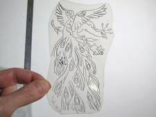 vtg 1960s 1970s Tattoo acetate stencil Peacock Pheasant signed BR4