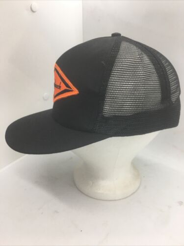 Patch Snapback Trucker Hat "Roughneck" Cap USA Orange On Black New WO/Tags NOS - Picture 3 of 7