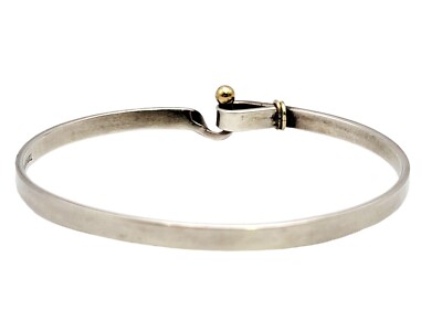 Tiffany & Co. Bracelet 925 Sterling Silver Hook and Eye Bangle 18K