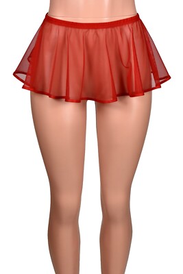 Red Mesh Micro Mini Skirt 8