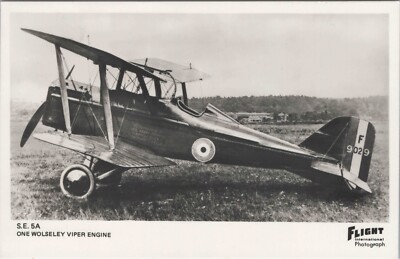 S.E. 5A ECHTFOTO POSTKARTE RPPC WOLSELEY VIPER ENGINE ROYAL AIRCRAFT FACTORY 