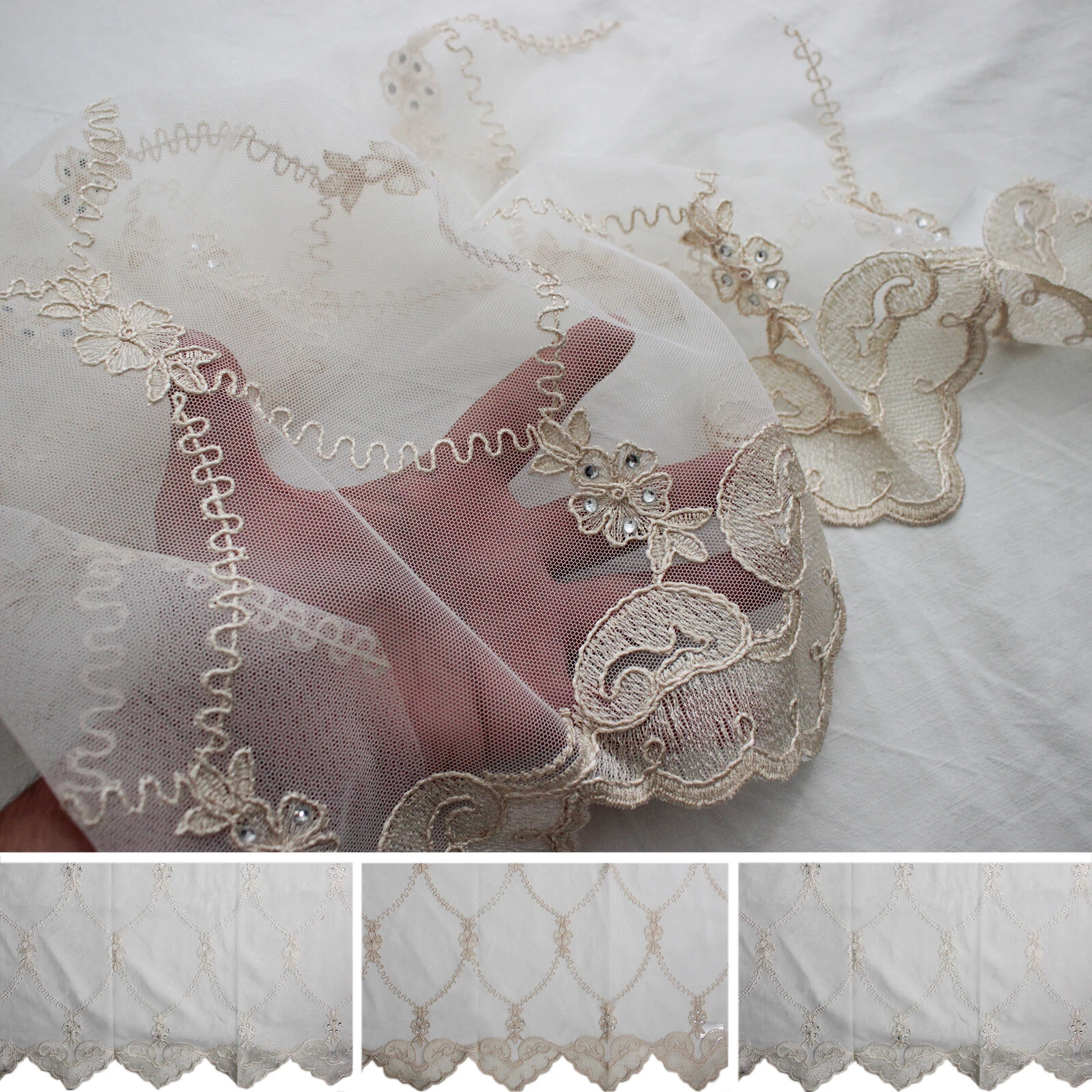 Tulle Embroidered Pointed Light Curtain Fabric Home Bedroom Furniture