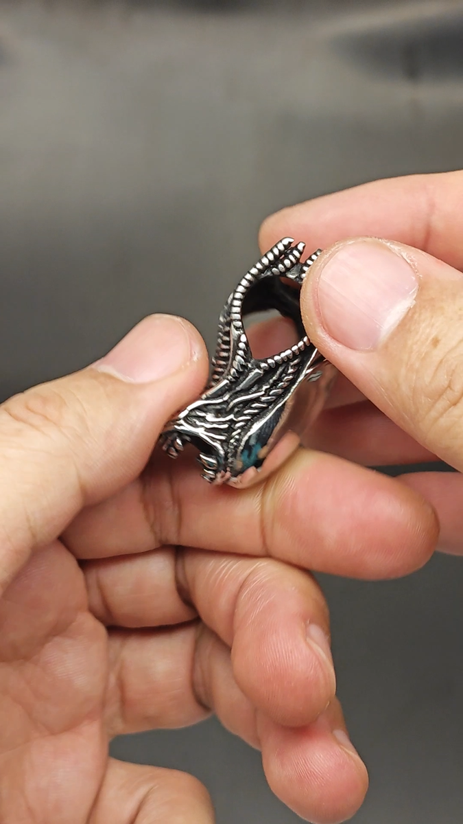 Men's Punk Stainless Steel Alien Head Necklace Pendant Large