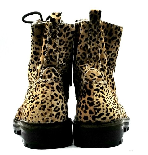 Lucky Brand LK-IDARA2 Mini Leopard Haircalf Combat Boots Size US 8.5M shoes cat - Picture 7 of 12
