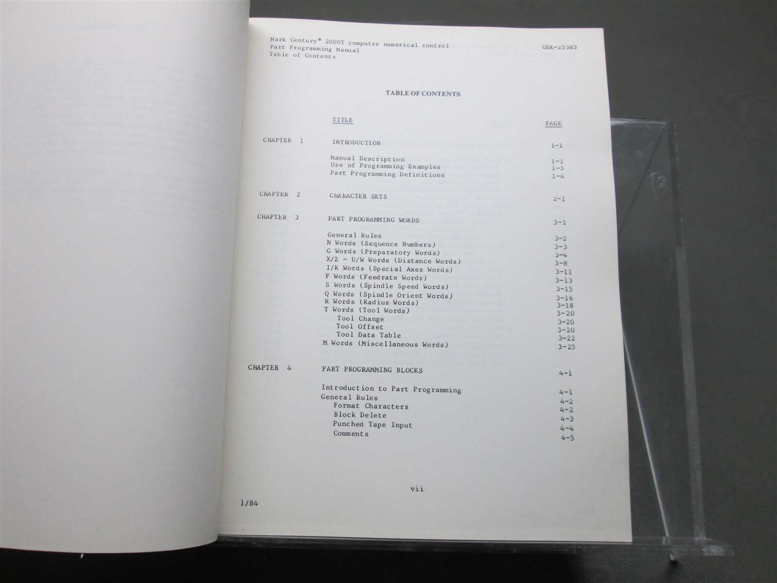 GE Mark Century 2000 GEK-25383D CNC Part Programming Manual | eBay